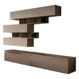 Parete salotto 8 ripiani 276cm bronzo e grigia - Hilaire
