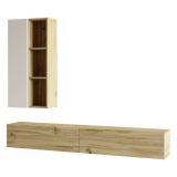 Parete salotto classica 174cm quercia e bianca - Francois