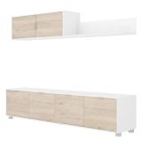 Parete salotto classica 200cm bianca e rovere - Winnie