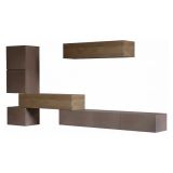 Parete salotto classica 340cm bronzo e noce - Lingling