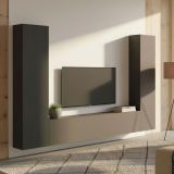 Parete salotto in legno 260cm antracite - Natasha