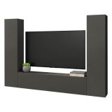 Parete salotto in legno 260cm antracite - Natasha