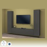 Parete salotto in legno 260cm antracite - Natasha