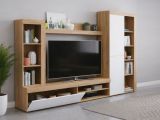 Parete salotto moderna 240cm bianca e rovere - Neera