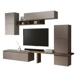 Parete salotto moderna 290cm bronzo e grigia - Tammy