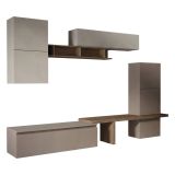 Parete salotto moderna 290cm bronzo e grigia - Tammy