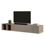 Parete salotto multifunzione 194cm noce e grigia - Koguma