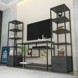 Parete salotto multifunzione 198cm nera e antracite - Felion