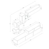 Parete salotto smart 210cm bianca - HuaMulan
