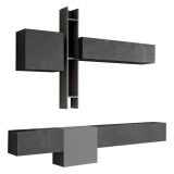 Parete salotto smart 262cm ardesia e grigia scuro - Douglas