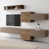 Parete salotto smart 262cm bronzo e noce - Tony