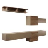 Parete salotto smart 262cm bronzo e noce - Tony