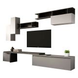 Parete salotto smart 290cm ardesia e grigia - Chris