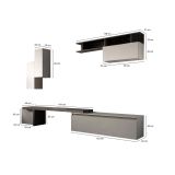 Parete salotto smart 290cm ardesia e grigia - Chris