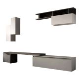 Parete salotto smart 290cm ardesia e grigia - Chris