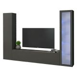 Parete soggiorno in legno 260cm antracite - Felicina
