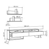 Parete soggiorno moderna 180cm beige - Huko