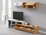 Parete soggiorno moderna 220cm legno e bianca - Aligator