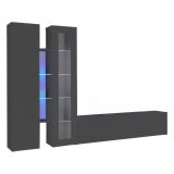 Parete soggiorno smart 280cm antracite - Arin