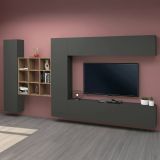 Parete soggiorno smart 350cm antracite - Agira