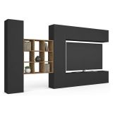 Parete soggiorno smart 350cm antracite - Agira