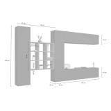 Parete soggiorno smart 350cm antracite - Agira