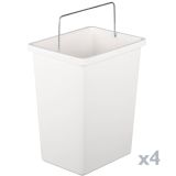 Pattumiera Achros, Cestino portarifiuti, Bidone per raccolta differenziata, Mobile per spazzatura, 60x25 h93 cm, Bianco