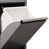 Pattumiera Achros, Cestino portarifiuti, Bidone per raccolta differenziata, Mobile per spazzatura, 60x25 h93 cm, Grigio