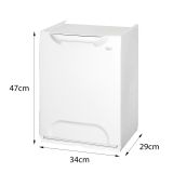 Pattumiera Antoing, Cestino portarifiuti, Bidone per raccolta differenziata, Cestino spazzatura, 100% Made in Italy, 34x29h47 cm, Bianco