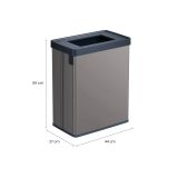 Pattumiera aperta 54 L 44x27x69h cm grigio scuro - Longueuil