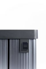 Pattumiera Denno, Cestino portarifiuti, Bidone per raccolta differenziata, Mobile per spazzatura, 44x27 h69 cm, Blu
