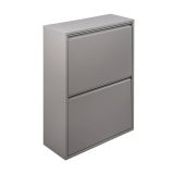 Pattumiera Grigio Capacità 72 (18 per Secchio) Fissaggio a Muro Opzionale 60x25x93h cm, 4 Cestini - Anukhatun