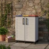 Pattumiera Grigio Chiaro Multicolore Capacità 210 (70 per Sacco) 3 Cestini 68x37x90h cm, Colore Struttura Multicolore Made in Italy - Tremolite