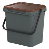 Pattumiera Marrone Capacità 36 lt un Cestino 40x31x39h cm, Made in Italy - Foscas