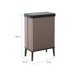 Pattumiera minimal cucina 54 L 44x27x69h cm marrone - Tofino