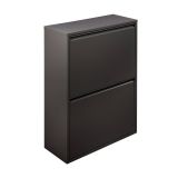 Pattumiera Nero Capacità 72 (18 per Secchio) Fissaggio a Muro Opzionale 60x25x93h cm, 4 Cestini - Anukhatun