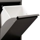 Pattumiera Nero Capacità 72 (18 per Secchio) Fissaggio a Muro Opzionale 60x25x93h cm, 4 Cestini - Anukhatun