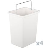 Pattumiera Nero Capacità 72 (18 per Secchio) Fissaggio a Muro Opzionale 60x25x93h cm, 4 Cestini - Anukhatun