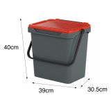 Pattumiera Rosso Capacità 37 lt un Cestino 40x31x39h cm, Made in Italy - Foscas