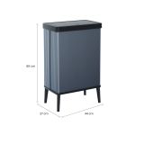 Pattumiera Scillato, Cestino portarifiuti, Bidone per raccolta differenziata, Mobile per spazzatura, 44x27 h69 cm, Blu