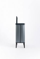 Pattumiera Scillato, Cestino portarifiuti, Bidone per raccolta differenziata, Mobile per spazzatura, 44x27 h69 cm, Blu