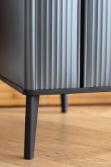 Pattumiera Scillato, Cestino portarifiuti, Bidone per raccolta differenziata, Mobile per spazzatura, 44x27 h69 cm, Blu