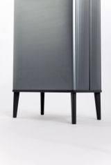 Pattumiera Scillato, Cestino portarifiuti, Bidone per raccolta differenziata, Mobile per spazzatura, 44x27 h69 cm, Grigio scuro