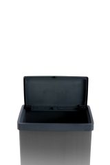 Pattumiera Scillato, Cestino portarifiuti, Bidone per raccolta differenziata, Mobile per spazzatura, 44x27 h69 cm, Grigio scuro