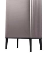 Pattumiera Scillato, Cestino portarifiuti, Bidone per raccolta differenziata, Mobile per spazzatura, 44x27 h69 cm, Marrone