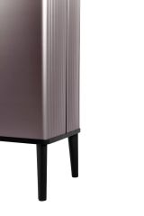 Pattumiera Scillato, Cestino portarifiuti, Bidone per raccolta differenziata, Mobile per spazzatura, 44x27 h69 cm, Marrone