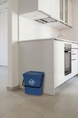 Pattumiera Stavelot, Cestino portarifiuti, Bidone per raccolta differenziata, Cestino spazzatura, 100% Made in Italy, 40x31h39 cm, Blu