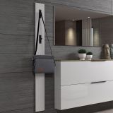 Pensile appendiabiti 15x170h cm 3 posti bianco lucido e antracite - Ascrea