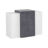 Pensile bagno 3 ante 90x66h cm bianco lucido e ardesia - Andras