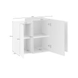 Pensile bagno 3 ante 90x66h cm bianco lucido e ardesia - Andras